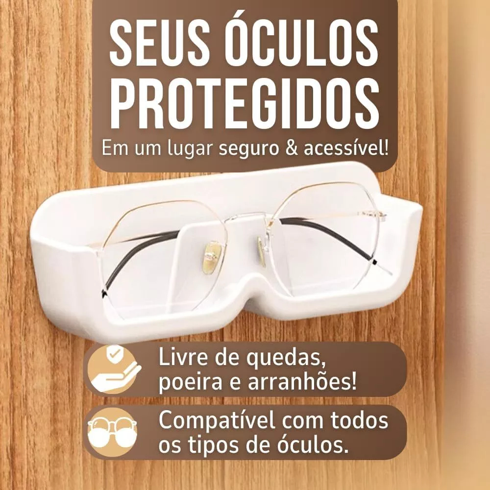 Suporte para Óculos de Parede Autoadesivo Organizador Porta Óculos Sem Furo Decoração Envio Imediato