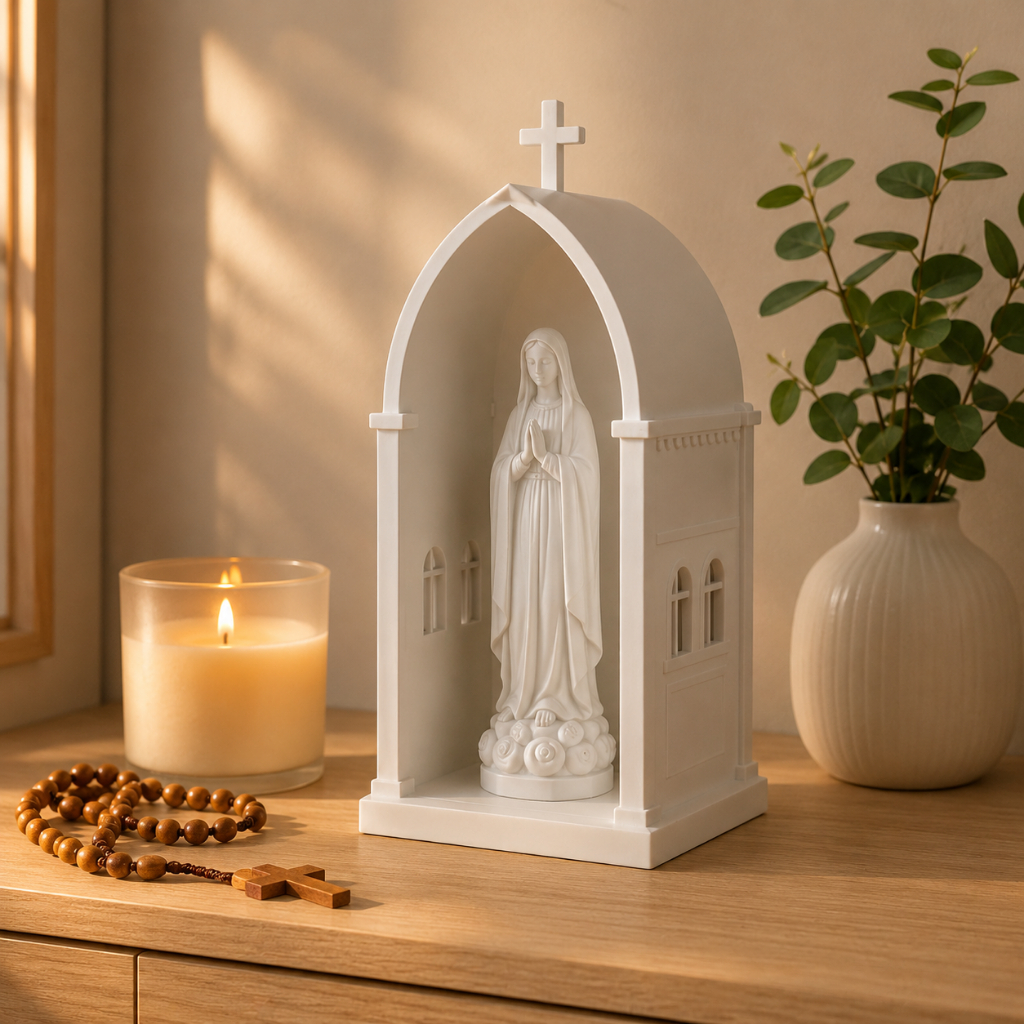 Capelinha Decorativa Para Imagem de Santo Oratório Católico Nicho Religioso Cantinho de Oração Decoração