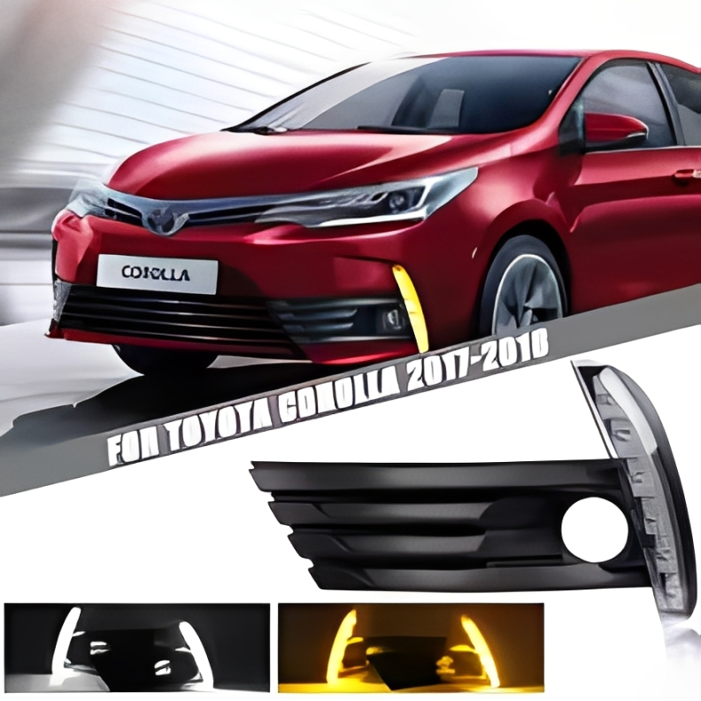 PARA TOYOTA COROLLA 2017-2018 Barra de luz LED DRL Luz diurna Luz de circulação diurna Tampa da lâmpada de neblina Conju