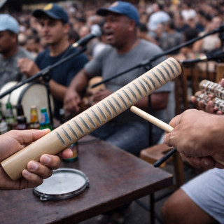 Reco Reco bambu G Percussão Samba Religioso Som Contação de Historia