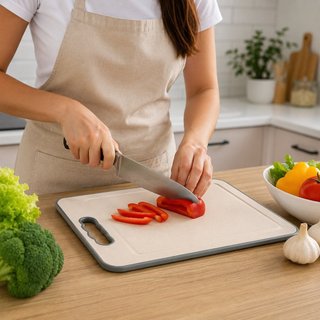 Tábua de Corte dupla Face 36cm Plástico metal Antiaderente Resistência cortar alimentos