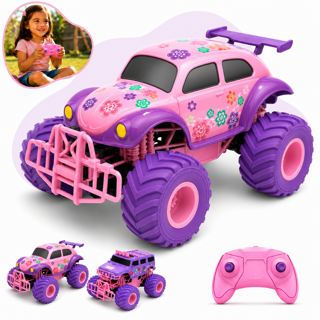 Carrinho De Controle Remoto Monster Truck Fusca Recarregável Jeep Infantil Off-Road Infantil Kizumba