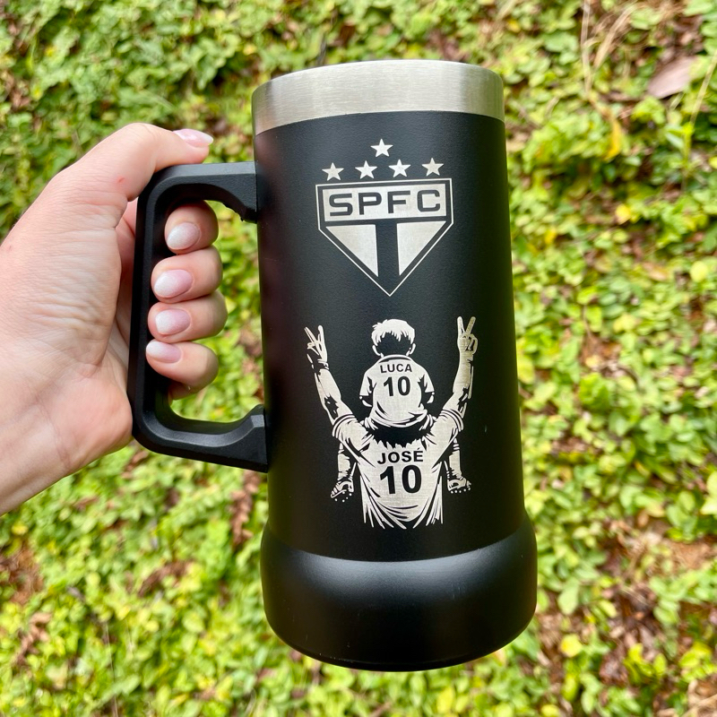 Caneca Térmica 710 ml Pai e Filho | Personalização com Nome e Time