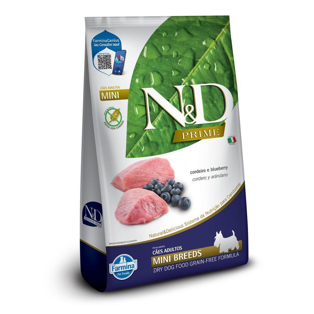 N&D Prime para Cães Adultos de Raças Mini e Pequenas Sabor Cordeiro e Blueberry 