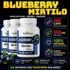 Blueberry (Mirtilo) 500mg – 120 Cápsulas | Suplemento Natural em Cápsulas