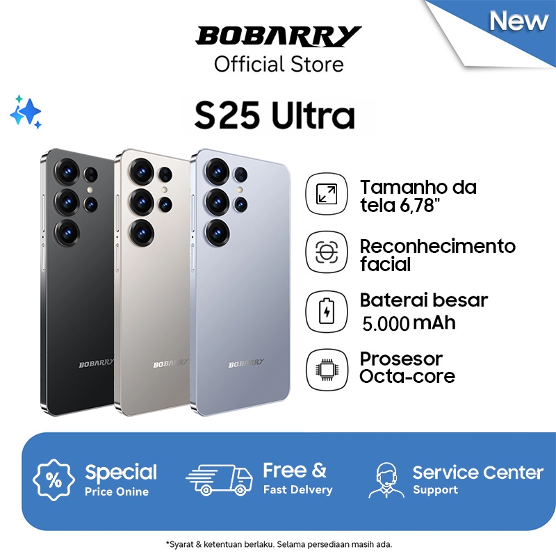 Celular S25 Ultra 5G 2SIM 16GB+512GB Android 15 Smartphone tela grande HD de 6,78" Octa-core 5000mAh