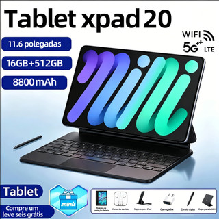 Tablet XPAD20 11.6" Tela FHD [16+512GB] | Bateria 8800mAh | Com Teclado e Mouse Grátis | WiFi/5G LTE