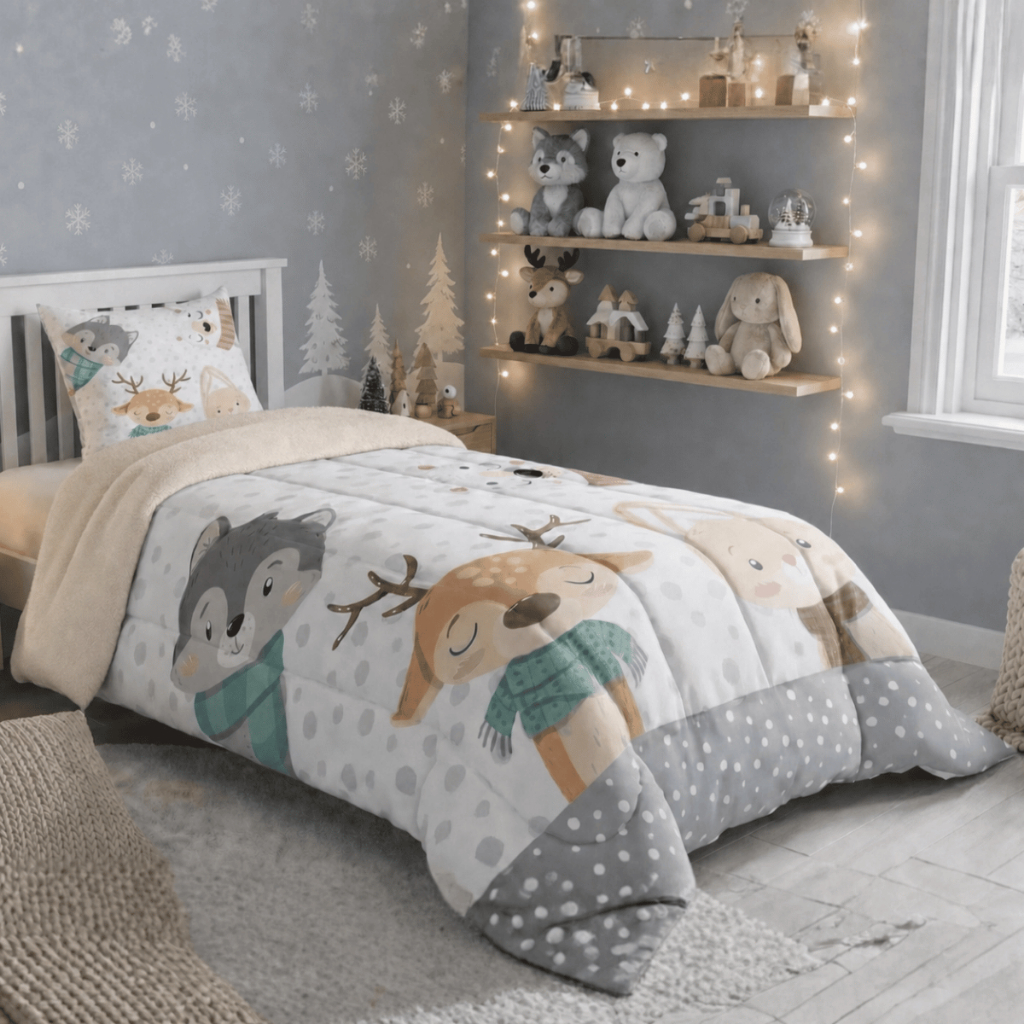Edredom Sherpa Solteiro 2PC Infantil 400 Fios (PREMIUM) Dupla Face e Toque Macio