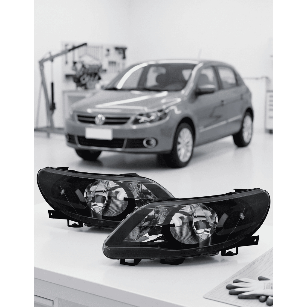 Farol Gol G5 Foco Duplo Mascara Negra 2009 2010 2011 2012