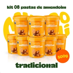 Kit 08x Pasta de Amendoim Manicrem Tradicional - 500g