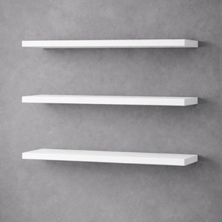 KIT 3 Prateleiras MDF 60cm Suporte Invisível Prateleira Flutuante Parede Sala Quarto Cozinha