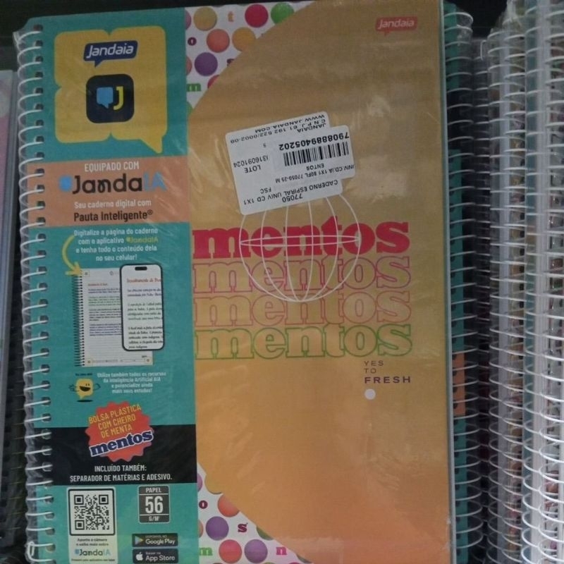 Caderno Universitário Mentos Jandaia IA 80 Folhas kit com 4 cadernos