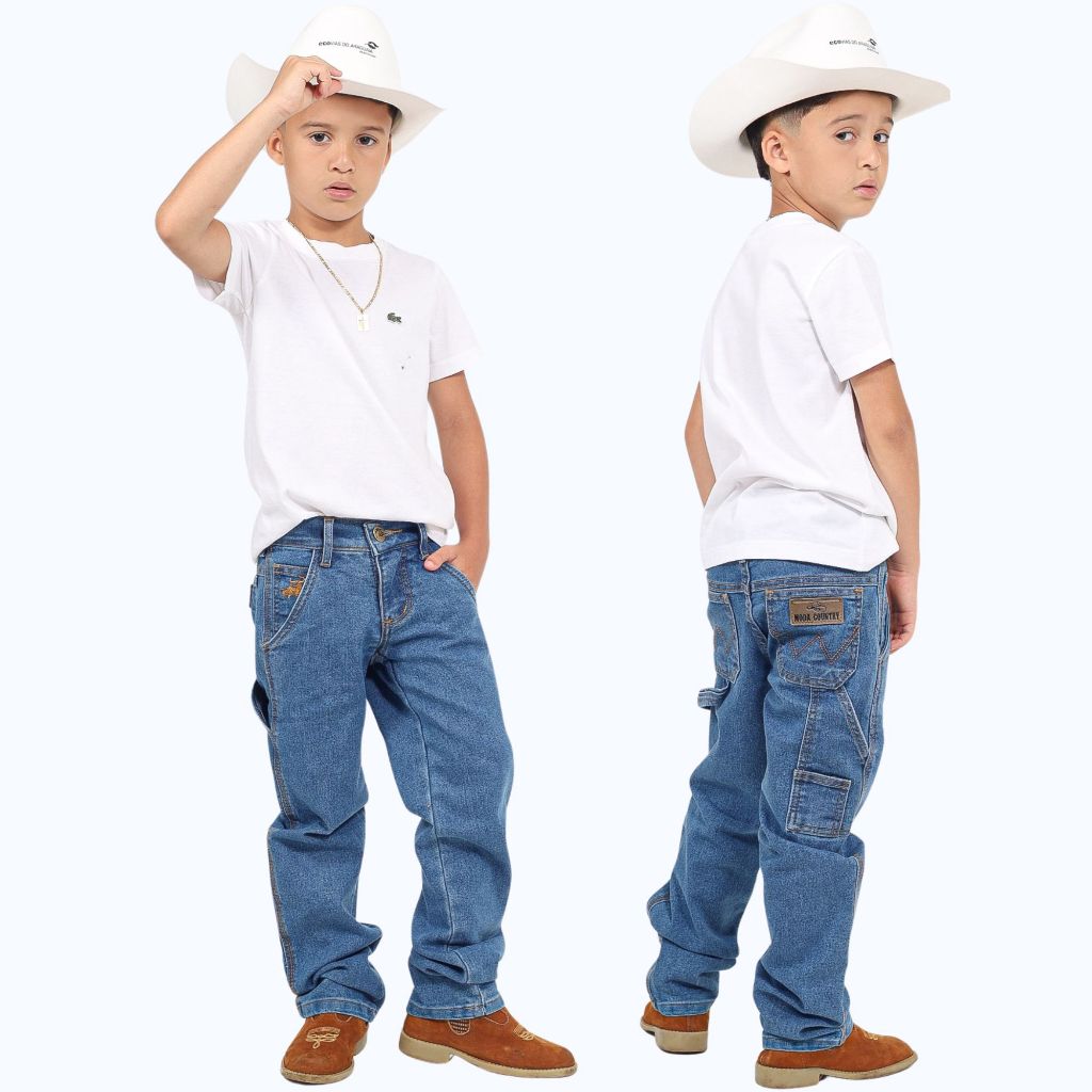 Calça Jeans Menino Infantil Country Carpinteira Cowboy