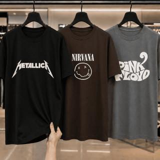 Kit 3 ou 1 Camisetas  Masculinas Rock Metallica Nirvana Pink Floyd 100% Algodão Casual