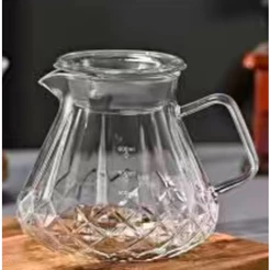 Jarra De Vidro Tampa Borossilica Para Servir Café 600ml CF3008