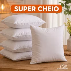 Kit até 6 Unidades Enchimento 45x45 Almofada de Flocos Macia Antialérgica p/ Sofá Cama Decorativa