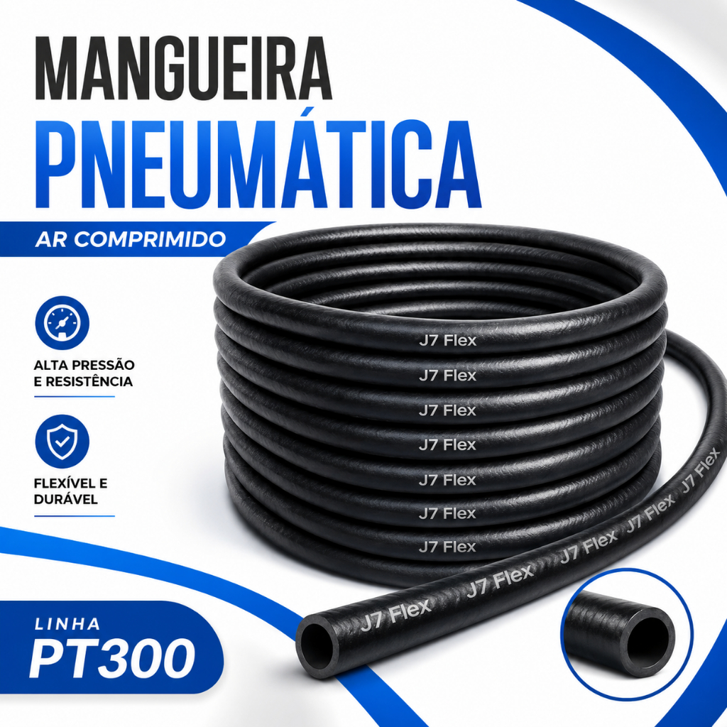 Mangueira Para Compressor de Ar 10m, 20m 30m, 40m Metros PT300 1/4 Ar Comprimido Pneumática Borracha