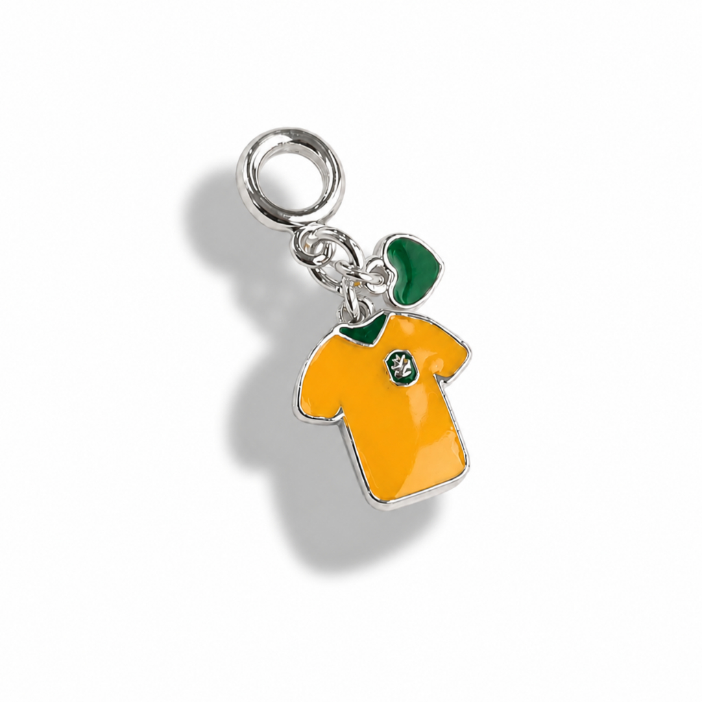 Berloque Pingente Camisa Seleção Brasileira Banhado a Prata