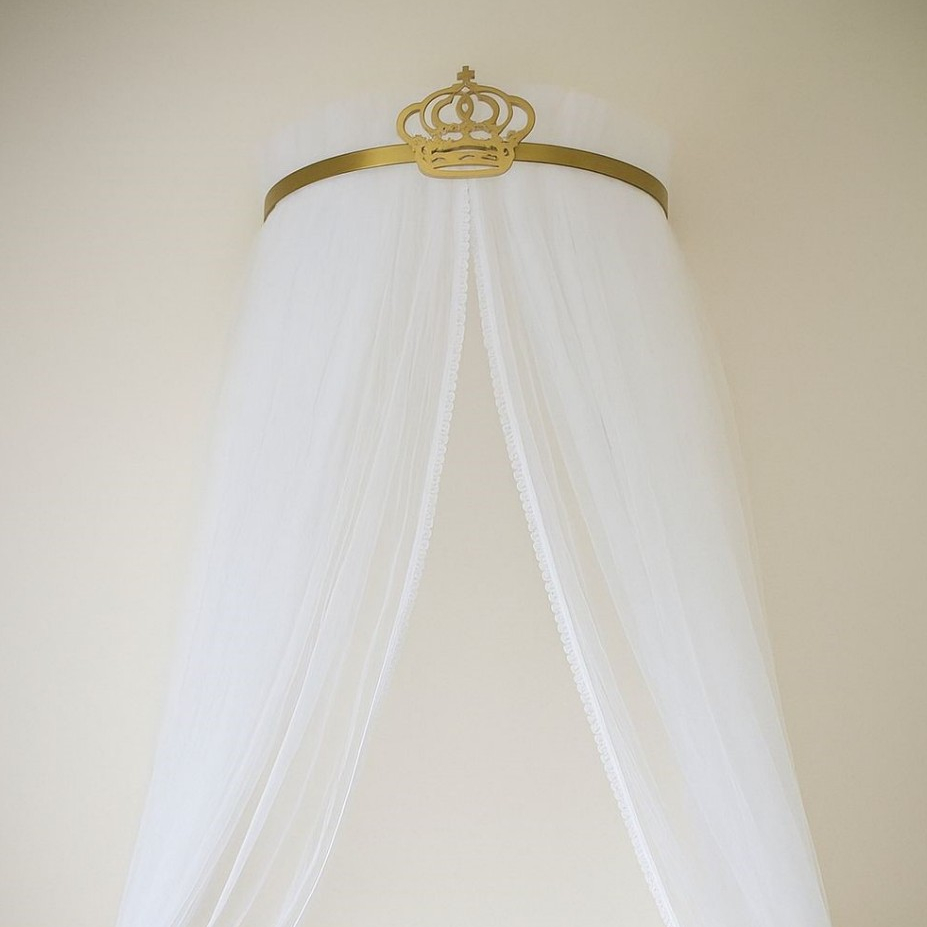 dorsel infantil + mosquiteiro tule suporte coroa realeza