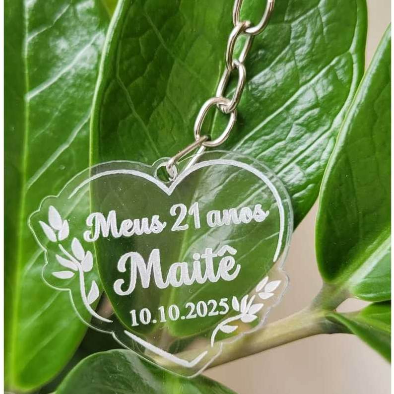 LEMBRANCINHA CHAVEIRO CORAÇÃO PERSONALIZADO - PARA ANIVERSARIO - CASAMENTO - NOIVADO - CASAL