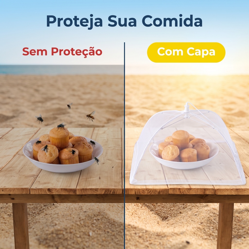 Tela Dobrável Anti Insetos para Alimentos Cozinha Casa
