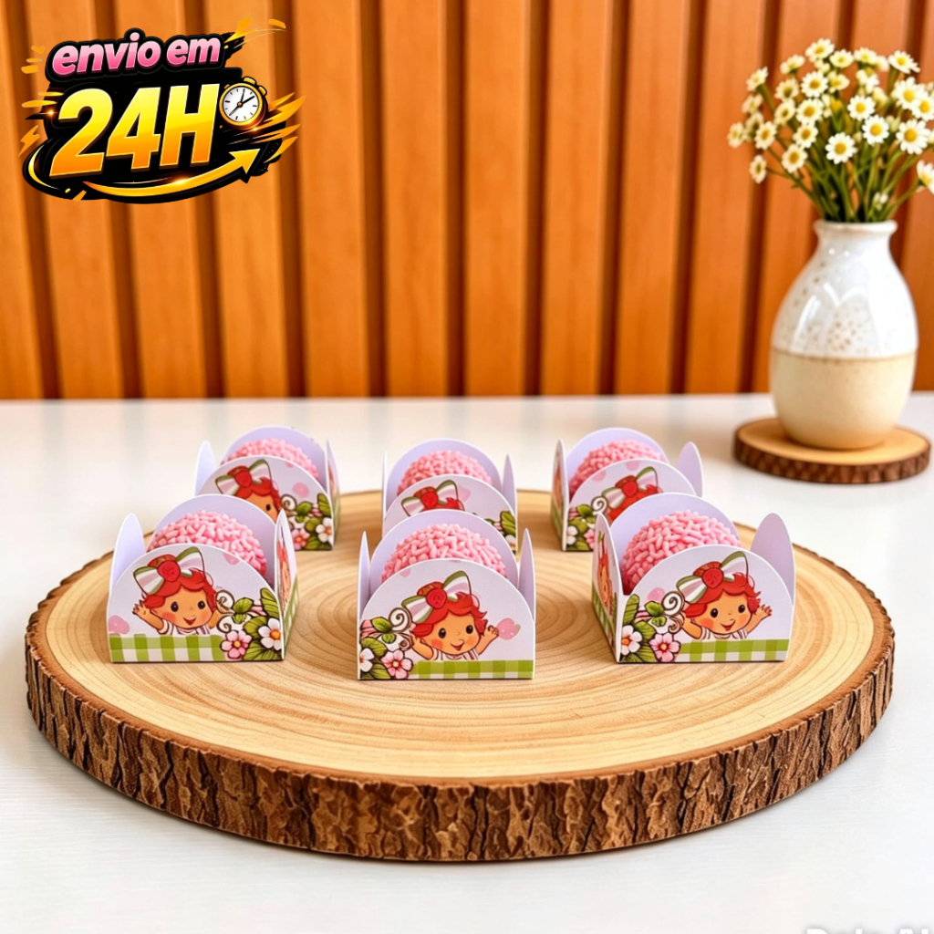 Forminha de Doces Personalizado Tema Moranguinho /Lembrancinha de Festa Moranguinho Baby /Aniversário