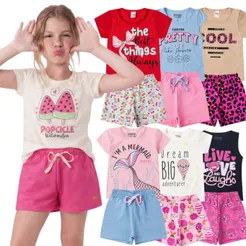 Kit 6 Peças 3 Conjuntos de Roupa Infantil Menina Verão Feminino