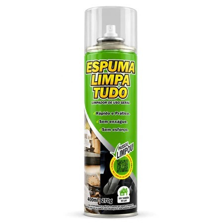 Espuma Mágica Limpa Tudo Estofados Carpetes Tênis Camurça 400ml Higienização a Seco