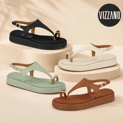 Sandália de Dedo Feminina Papete Vizzano Ring Toe Anel Dedo Moda Original Casual Slide - 6506.127