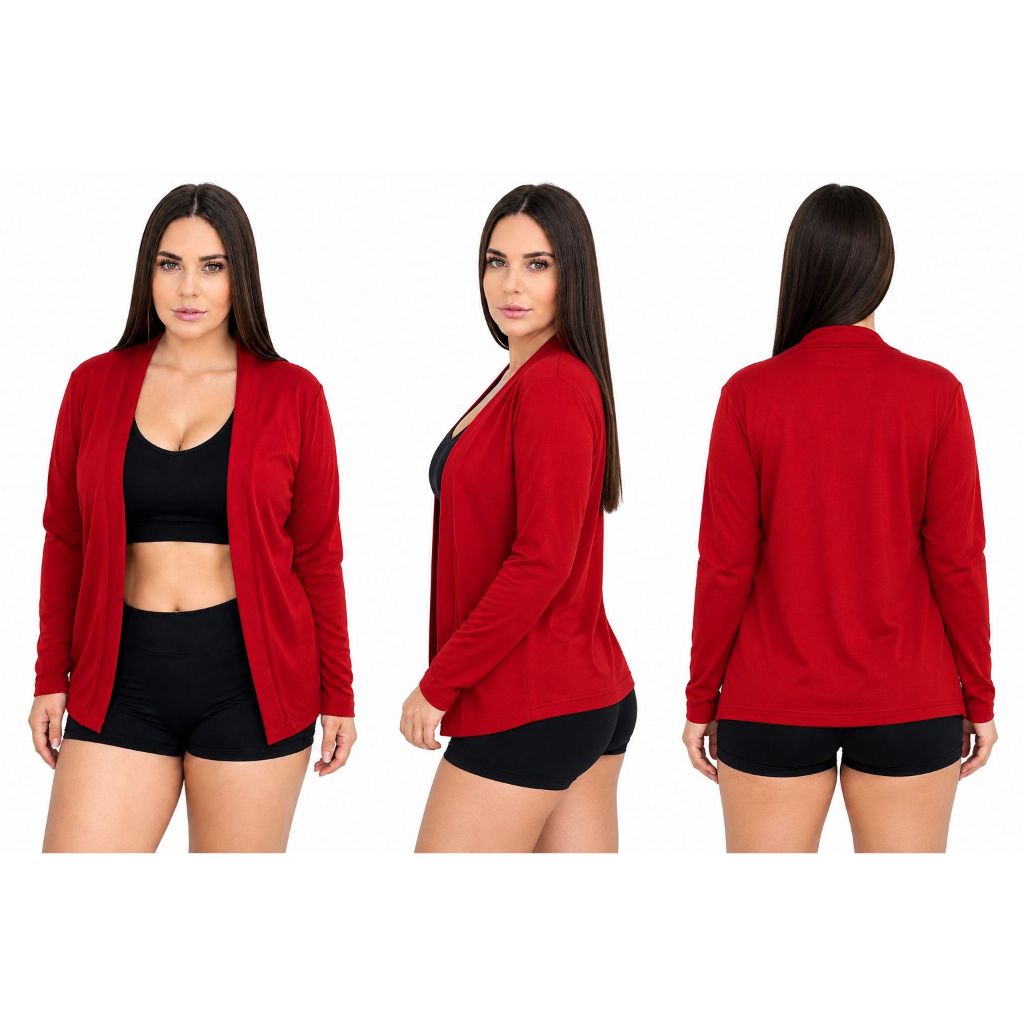 Cardigan Casaquinho Esportivo Lazer Proteção Solar UV  Caminhada Corrida Academia Fitness Sem Zíper