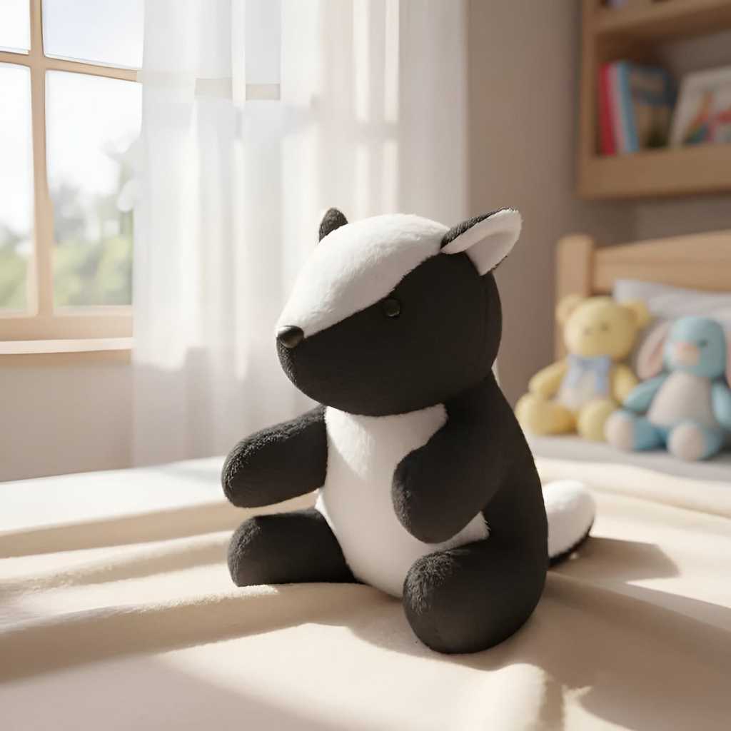 Gambá Preto E Branco De Pelúcia 18cm