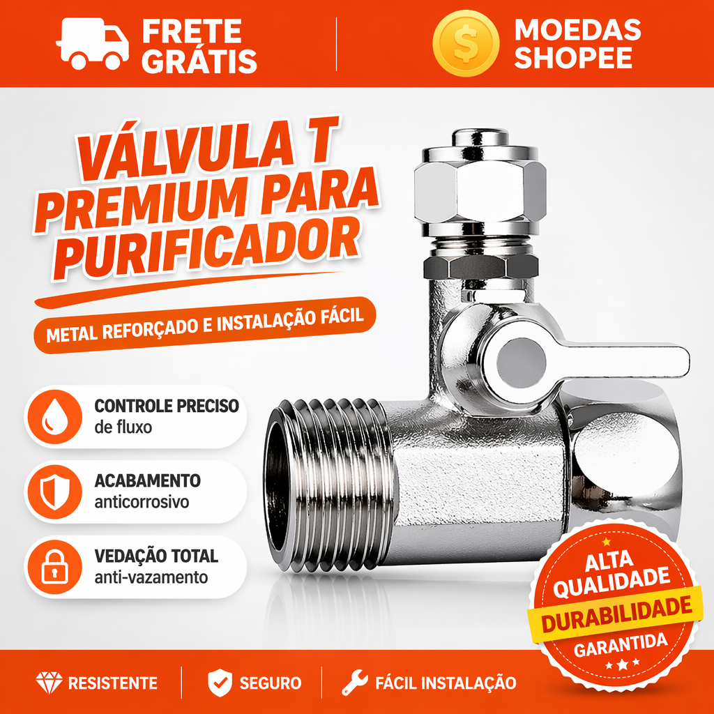 Adaptador de Metal para Purificador de Água 1/2" x 1/4"