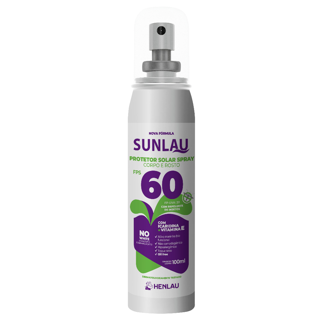 Protetor Solar em Spray 60 FPS Com Repelente 100ML - Henlau