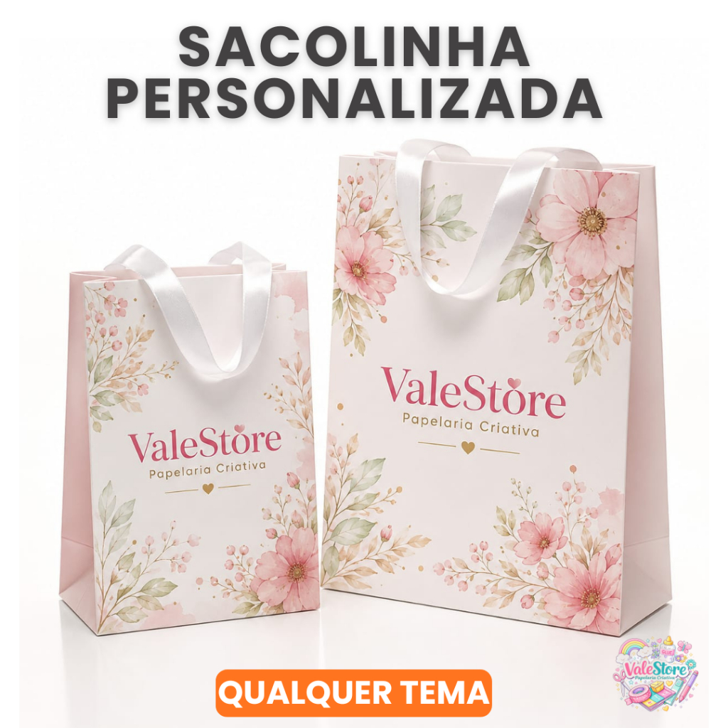 Kit Sacolinha Personalizada Lembrancinha Qualquer Tema Aniversário Festa Infantil