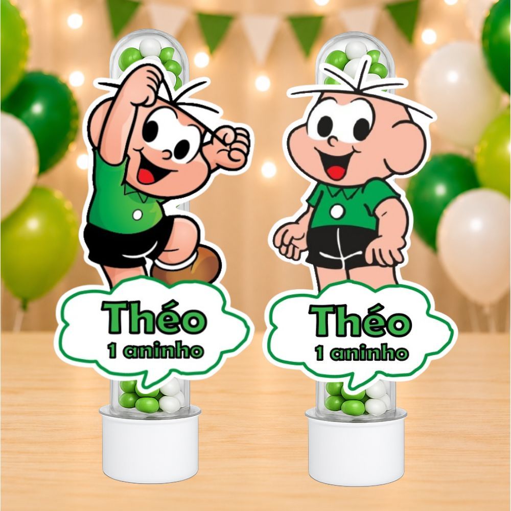 80 Apliques 3D para Tubetes Cebolinha Personalizados - festa infantil - lembrancinhas personalizadas - Tags para Tubetes
