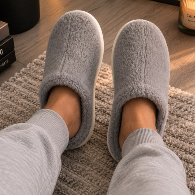 Pantufa Masculina Peluciada Confortável Solado Emborrachado Antiderrapante