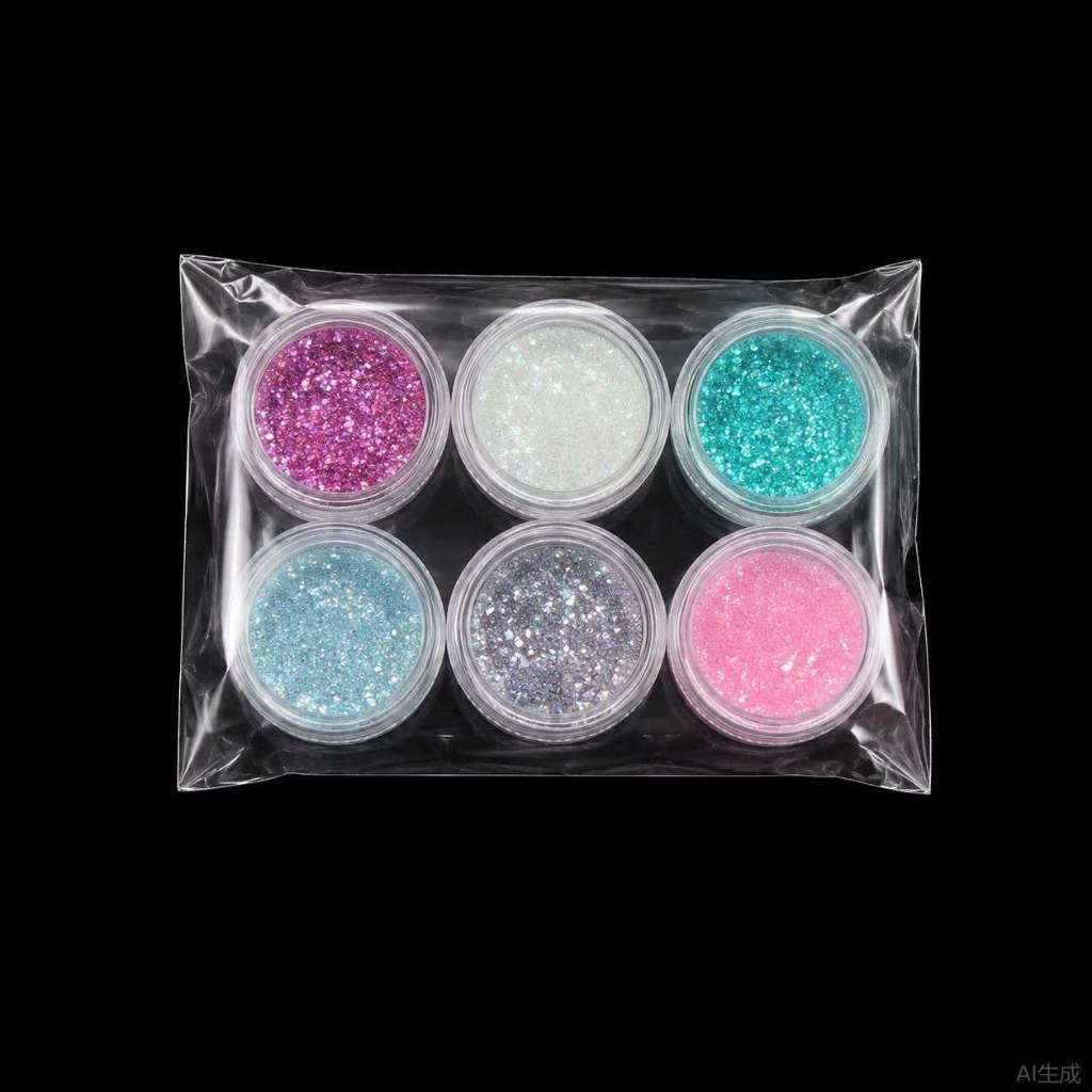 Kit Com 6/12/18 Potinhos Glitter  EM pó - Decoração Unhas Nail Art