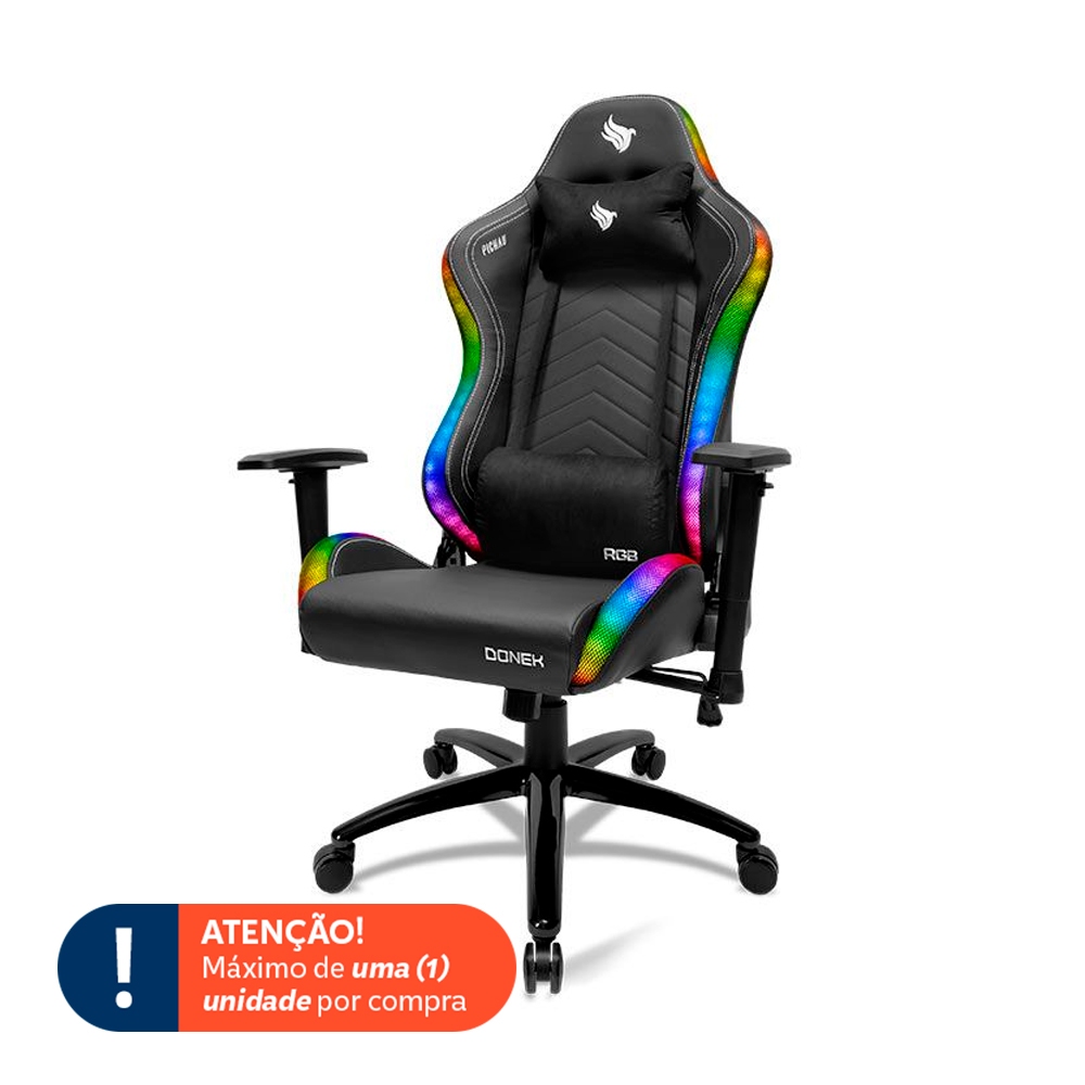 Cadeira Gamer Pichau Donek, RGB, Preto, PG-DNK-RGB01