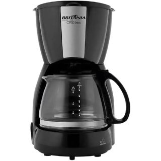 Cafeteira Elétrica Britânia CP30  800W 30 Cafés Jarra de Vidro Filtro Permanente Inox