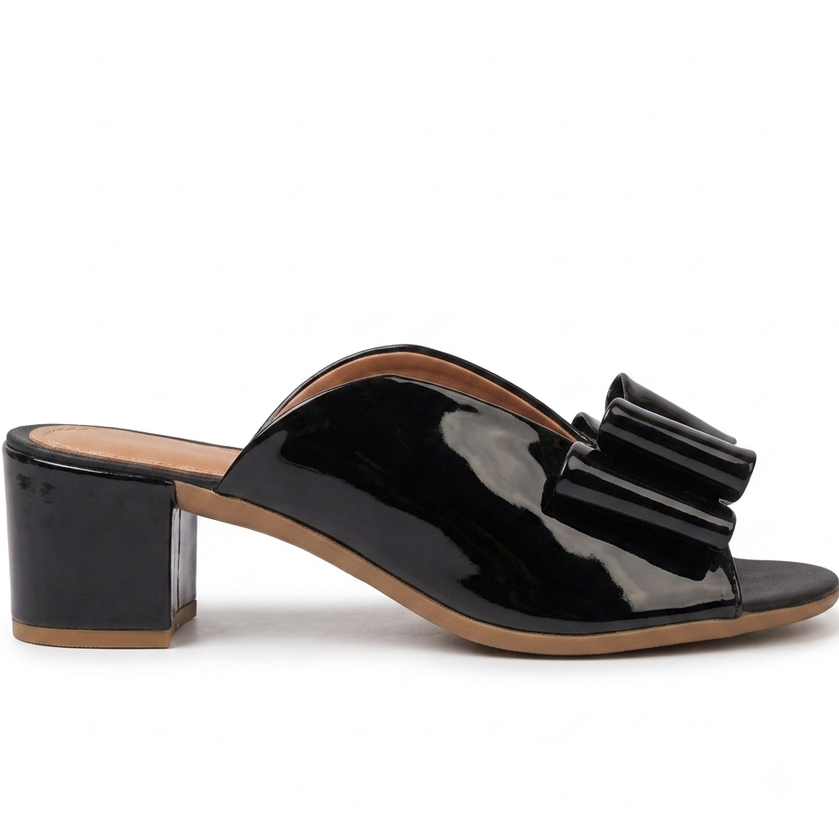 Sandalia Tamanco Feminina Confortavel Salto Quadrado Bloco Bico Redondo Macio Delicado Elegante