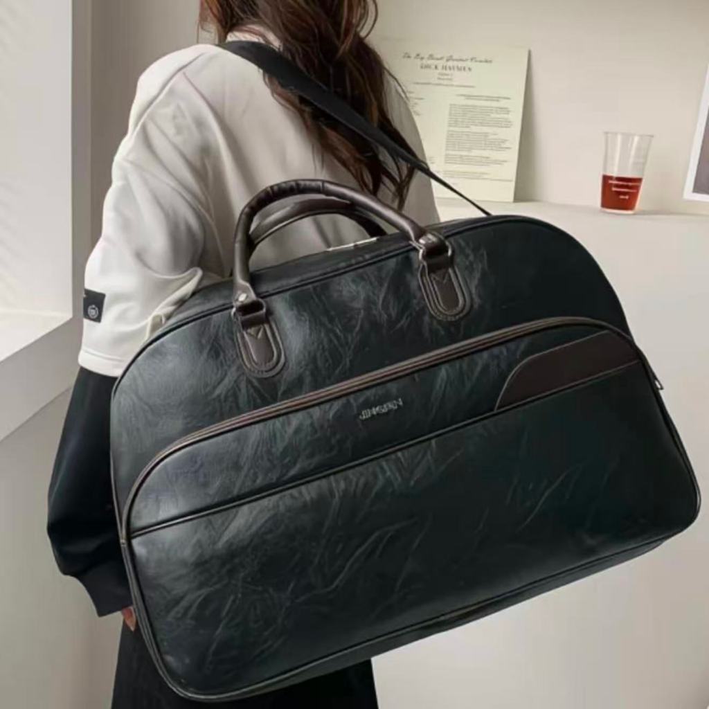 Bolsa De Viagem Couro PU Academia Mala Impermeável Grande Espaçosa Para Trabalho Faculdade Passeio Viagem Resistente