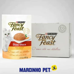 Sachê para Gatos Ração Úmida para Gatos Sachê Fancy Feast Frango Gato Adulto Kit 15 unidades