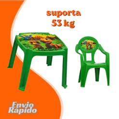 Kit Mesa Cadeira Infantil Plastico Resistente Atividades Educativa Branco Azul Rosa Mesinha Criança