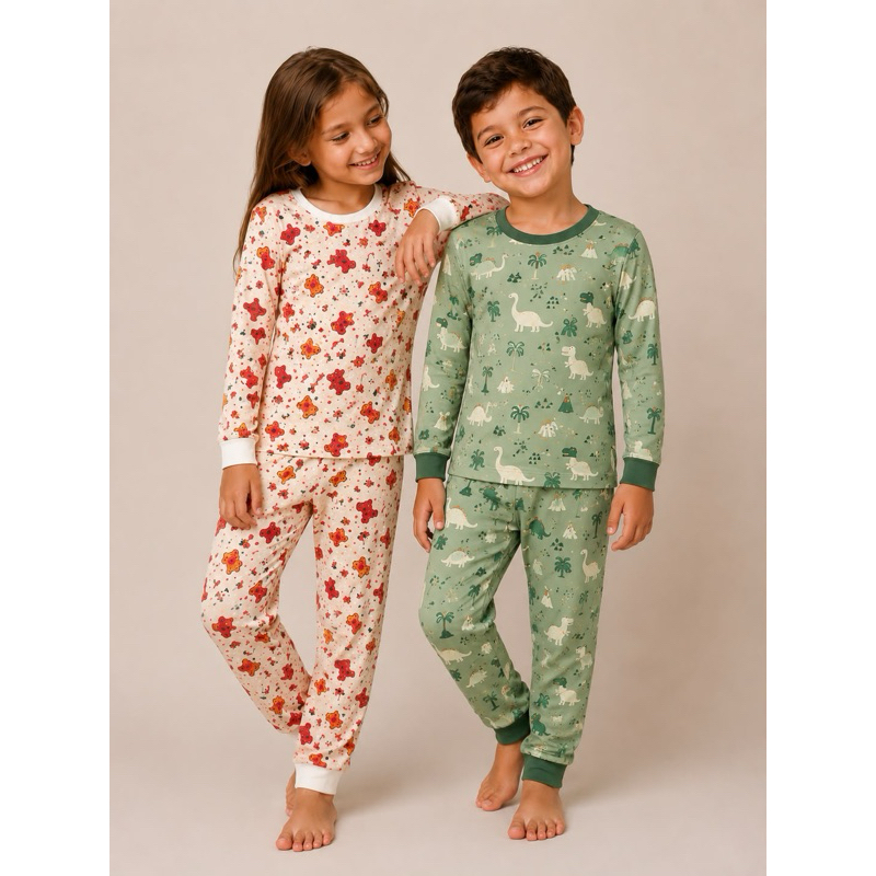 Conjunto de Pijama Infantil Manga Longa! (0 a 7 anos) Feminino e Masculino - Estampa Avulsa