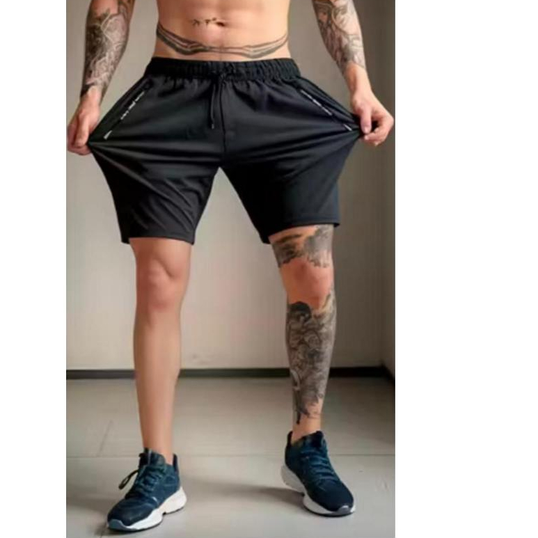 Shorts Bermuda Masculino Esportivo Bolsos Zíper Praia Secagem Rápida Piscina Elastano