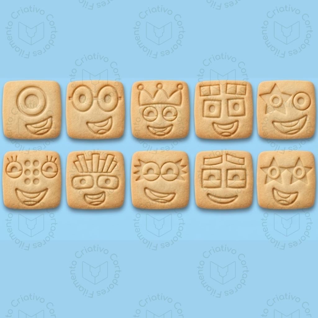 Cortadores de Biscoito Numberblocks Rostos Quadrado Infantil Criança