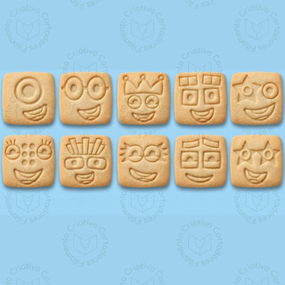 Cortadores de Biscoito Numberblocks Rostos Quadrado Infantil Criança