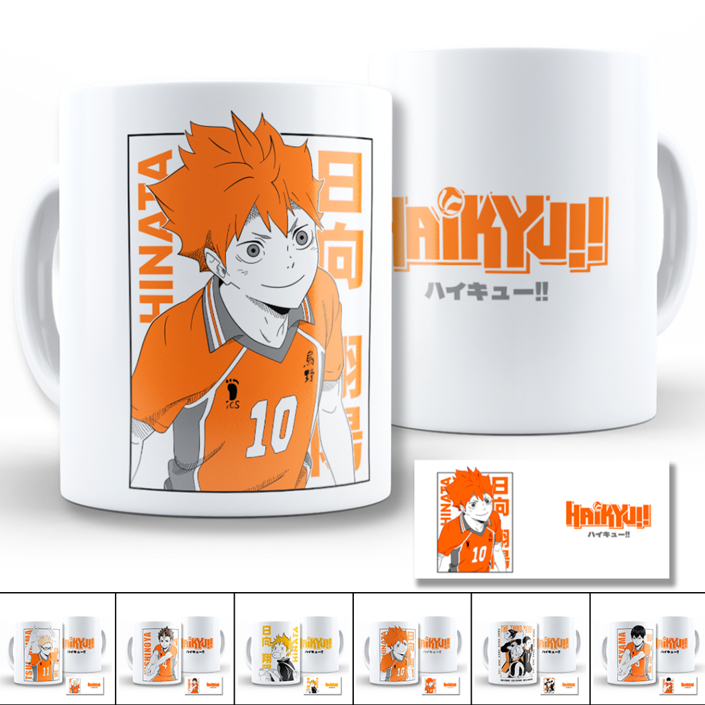 Caneca Haikyuu Karasuno Hinata Kageyama e Time Vários Modelos