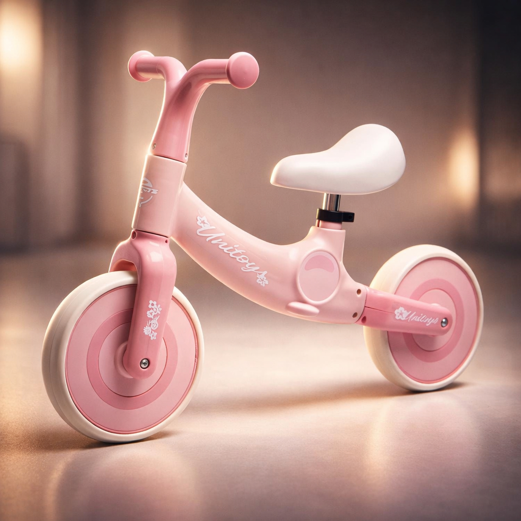 Bicicleta Montessori Infantil Sem Pedal Rosa Aprendizado Equilibrio Diversao