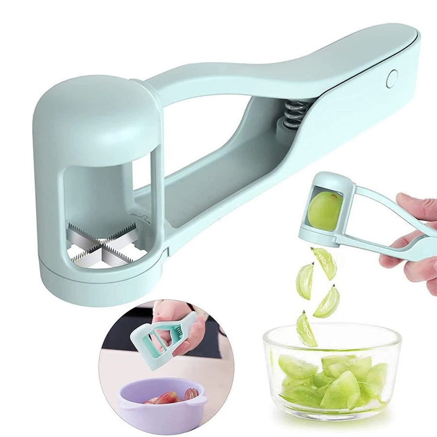 Novo Cortador De Uva Para Crianças Cereja Tomate Morango Slicer Frutas Ferramenta Vegetais Salada Bolo Decoração
